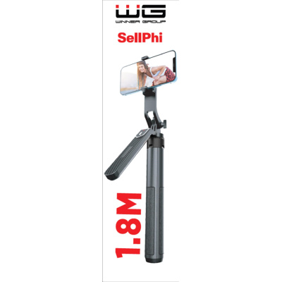 WG - Selfie tyč WG 7, Selfie tyč + tripod + teleskopický GoPro stojan, bluetooth, černá