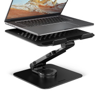 AXAGON STND-LRB, hliníkový stojan pro notebooky 10"-17.3" s nastavitelnou výškou, úhlem a 360° rotací, černý