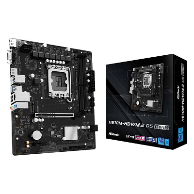 ASRock MB Sc LGA1700 H610M-HDV/M.2 D5 Gen5, Intel H610, 2xDDR5, 1xDP, 1xHDMI, 1xVGA, mATX