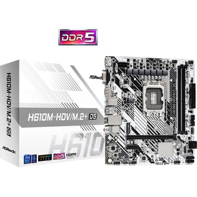 BAZAR - ASRock MB Sc LGA1700 H610M-HDV/M.2+ D5, Intel H610, 2xDDR5, 1xDP, 1xHDMI, 1xVGA, mATX - Po opravě (Bez příšlušen