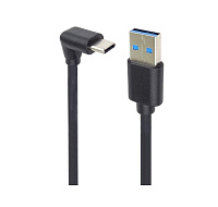 PremiumCord Kabel USB typ C/M zahnutý konektor 90° - USB 3.0 A/M, 2m