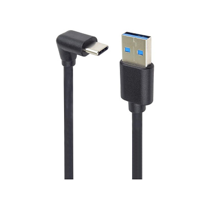 PremiumCord Kabel USB typ C/M zahnutý konektor 90° - USB 3.0 A/M, 2m
