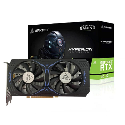ARKTEK VGA NVIDIA GeForce RTX 3050 Hyperion 8GB, RTX 3050, 8GB GDDR6, 1xDP, 1xHDMI, 1xDVI