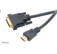 AKASA kabel  DVI-D na HDMI, pozlacené konektory, 2m