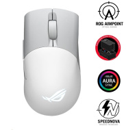 ASUS myš ROG KERIS WIRELESS AIMPOINT WHITE (P709), RGB, Bluetooth, bílá