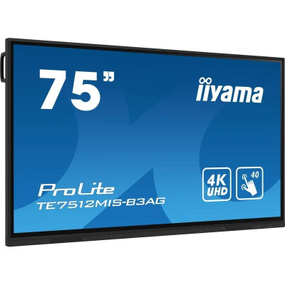 Iiyama ProLite IDS, 24/7, 190.5 cm (75''), PureTouch-IR, 4K, USB, USB-C, Ethernet, Wi-Fi, kit (USB), black