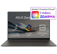 ASUS NTB Zenbook S (UM5606WA-OLED221X), AI 9 HX 370, 16" 2880 x 1800, 32GB, 1TB SSD, AMD Radeon, W11 Pro, Gray