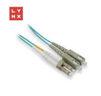 LYNX duplexní patch kabel MM, OM3, LC/SC, 50/125µm, 15m
