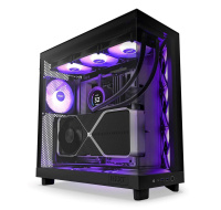 NZXT skříň H6 Flow RGB dvoukomorová / MidT / 3x120mm RGB fan / 2xUSB 3.2 / USB-C / prosklená / černá