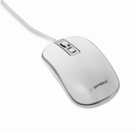 GEMBIRD myš MUS-4B-06-WS, drátová, optická, USB, bílá/stříbrná