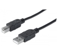 MANHATTAN Kabel USB 2.0 A-B propojovací 3m, černý