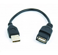 GEMBIRD USB kabel, A-A 15cm 2.0, prodlužovací, HQ Black, zlacené kontakty