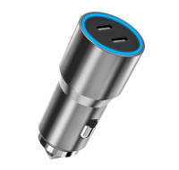 WG - Nabíječka do auta 2x USB 60W, 2x USB-C PD 30W, stříbrná