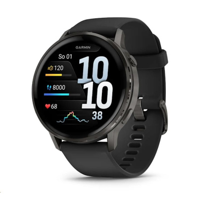 Garmin Venu® 4 - 45 mm Slate a Černý silikonový řemínek