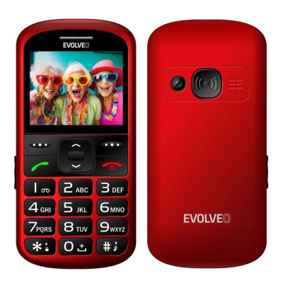EVOLVEO EasyPhone XS, mobilní telefon pro seniory, červená