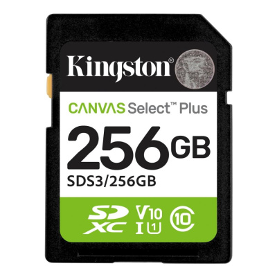 Kingston SDXC karta 256GB Canvas Select Plus, U1, V10, A1