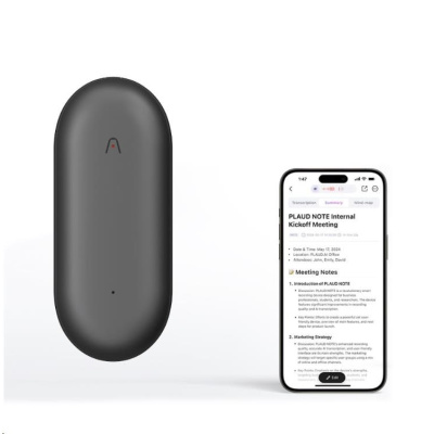 PLAUD Note Pin Grey - AI hlasový záznamník (2025)