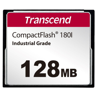 TRANSCEND CompactFlash Card CF180I, 128MB, SLC mode WD-15, Wide Temp.