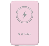 VERBATIM Powerbanka Charge 'n' Go, Magnetická, 10000 mAh, USB-C, Růžová