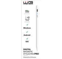 WG - Univerzální pero WG Stylus Pro s magnetickým uchycením, bílá