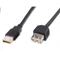 PremiumCord USB 2.0 kabel prodlužovací, A-A, 2m černá