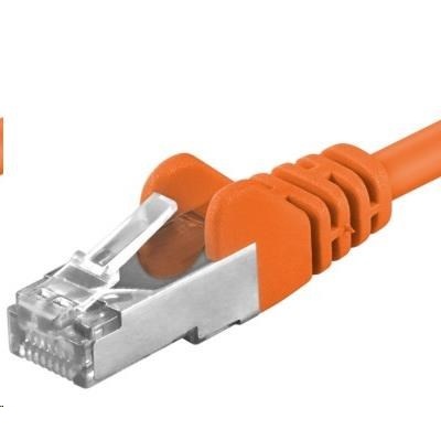 PREMIUMCORD Patch kabel CAT6a S-FTP, RJ45-RJ45, AWG 26/7 5m oranžová