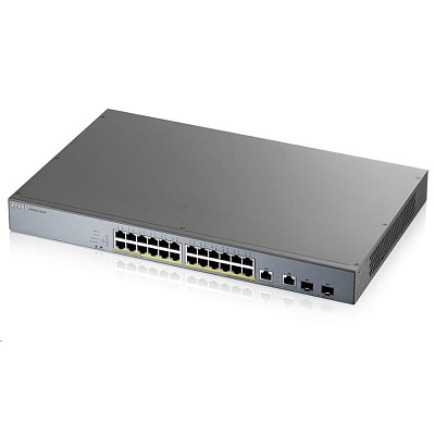 Zyxel GS1350-26HP 26 Port smart managed CCTV PoE switch, long range, 375W, 24x GbE, 2x combo RJ45/SFP - poškozený obal