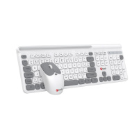 C-TECH klávesnice s myší WLKMC-05W, Bezdrátový set 2.4GHz, CZ, Bílá