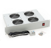 TRITON 19" ventilační jednotka, 4 vent.-230V/140W, termost.,šedá,mezi komponenty