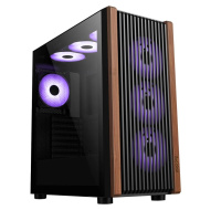 1stCOOL skříň G6 Noble, Mid Tower, ATX, AU, Průhledná Bočnice, 4x 120mm ARGB Fan, Černá