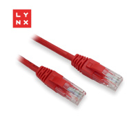 LYNX UTP patch kabel Cat5e, PVC, CCA, 0,1m, červený (balení obsahuje 10ks)