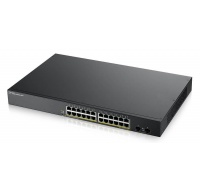 Zyxel GS1900-24HP v2 26-port Gigabit Web Smart PoE Switch, 24x gigabit RJ45, 2x SFP, PoE budget 170W