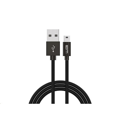 WG - Datový kabel USB Mini-B (5 pins) na USB-A, 3 metry, černá