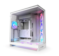 NZXT skříň H9 Flow ARGB+ dvoukomorová ATX / 6xRGB 140 mm / 1x 120mm fan / prosklená / controller / bílá