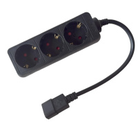 Prodlužovací přívod 3x230V DE SCHUKO pro UPS (IEC320-C14), 30cm