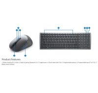 DELL Multi-Device Wireless Keyboard and Mouse - KM7120W - US International (QWERTY)