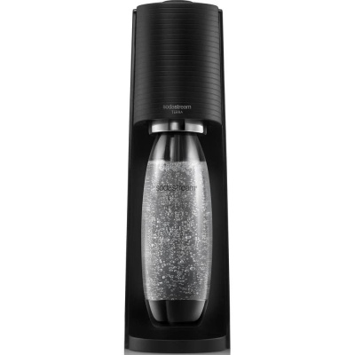 SodaStream Terra Black výrobník sody, mechanický, 3x láhev SodaStream, bombička s CO2, černý