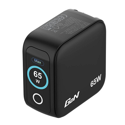 VERBATIM Mini GaN Nabíječka s displejem 65W, 2xUSB-C, 1xUSB-A, černá