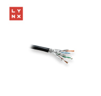 LYNX SFTP kabel, Cat6a, PE, celoměděný, venkovní, černý, cívka 500m