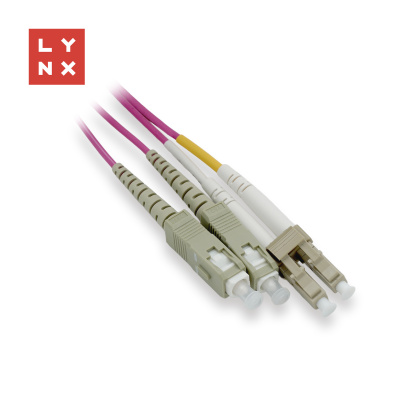 LYNX duplexní patch kabel MM, OM4, LC/SC, 50/125µm, 1m