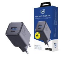 3mk napájecí adaptér Hyper Charger PD 33W GaN QC4+ PPS AFC FCP SCP 1A1C Black