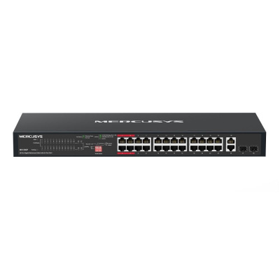 MERCUSYS switch MS128GP (24xGbE,24xPoE+,2xGbE,2xSFP,295W)