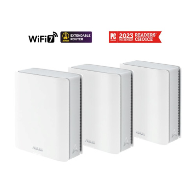 ASUS ZenWifi BT10 3-pack, WiFi7 Extendable Router, AiMesh, 2x WAN/LAN, 1x LAN, 1x 3.0