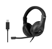 C-TECH Sluchátka MHS-05U, USB, k PC, černá