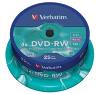 VERBATIM DVD-RW(25-pack)Spindle/4x/4.7GB