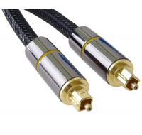 PremiumCord optický audio kabel Toslink, OD:7mm, Gold-metal design + Nylon, 2m