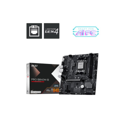 MSI MB Sc AM5 PRO B840M-B, AMD B840, 2xDDR5, 1xHDMI, 1xVGA, mATX