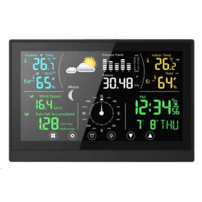 WG - Meteostanice WG1 s dotykovým displejem a příslušenstvím, anemometr, srážkoměr