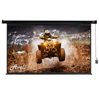 Elektrické projekční plátno AVELI, 221x125 (16:9) 100", černý tubus