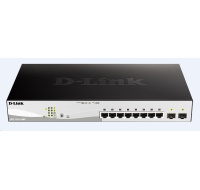 D-Link DGS-1210-10MP 10-port Gigabit Smart+ PoE Switch, 8x GbE PoE+, 2x SFP, PoE 130W, fanless